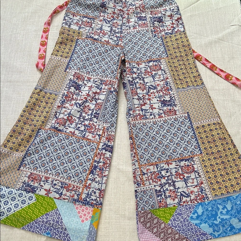 Anthropologie Letmebe Overalls Women’s Medium Patchwork Bohemian Jumper NWT - Picture 12 of 16